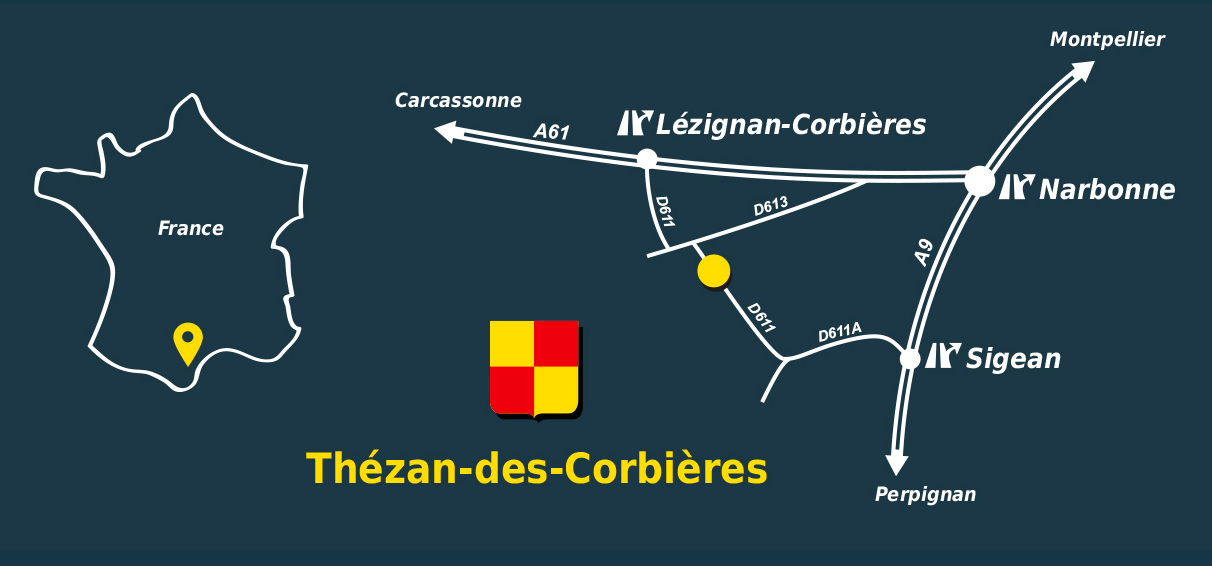 Carte de Thézan-des-Corbières